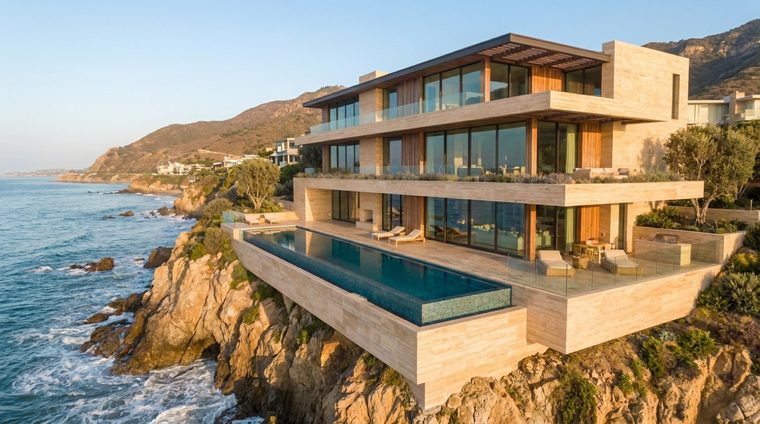 Exterior ocean terraces golden hour